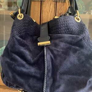 JIMMY CHOO ❤️ NAVY CALF SKIN BAG WITH SUEDE LEATHER INTERIOR❣️❣️❣️